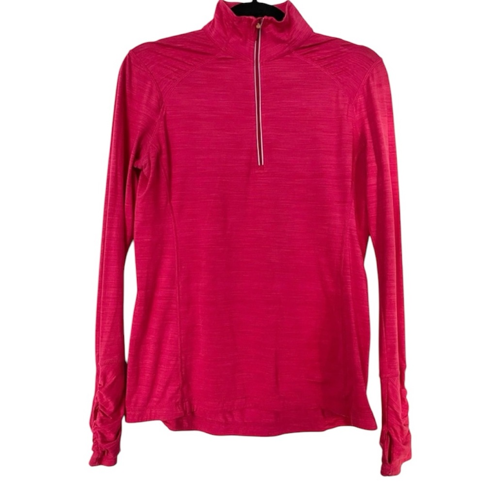 Pink track partial zip jacket or pullover